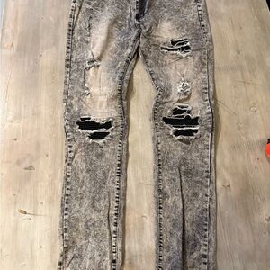 7 souls Distressed Black Acid Wash
